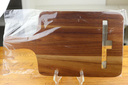 Wood Cutting Board with Handle 14" x 7.5" Inch, Serving Tray, Charcuterie Paddle