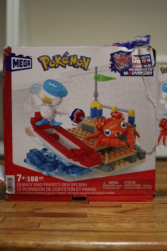 MEGA Pokemon Quaxly and Paras Building Toy Kit with 2 Action Figures 188pcs