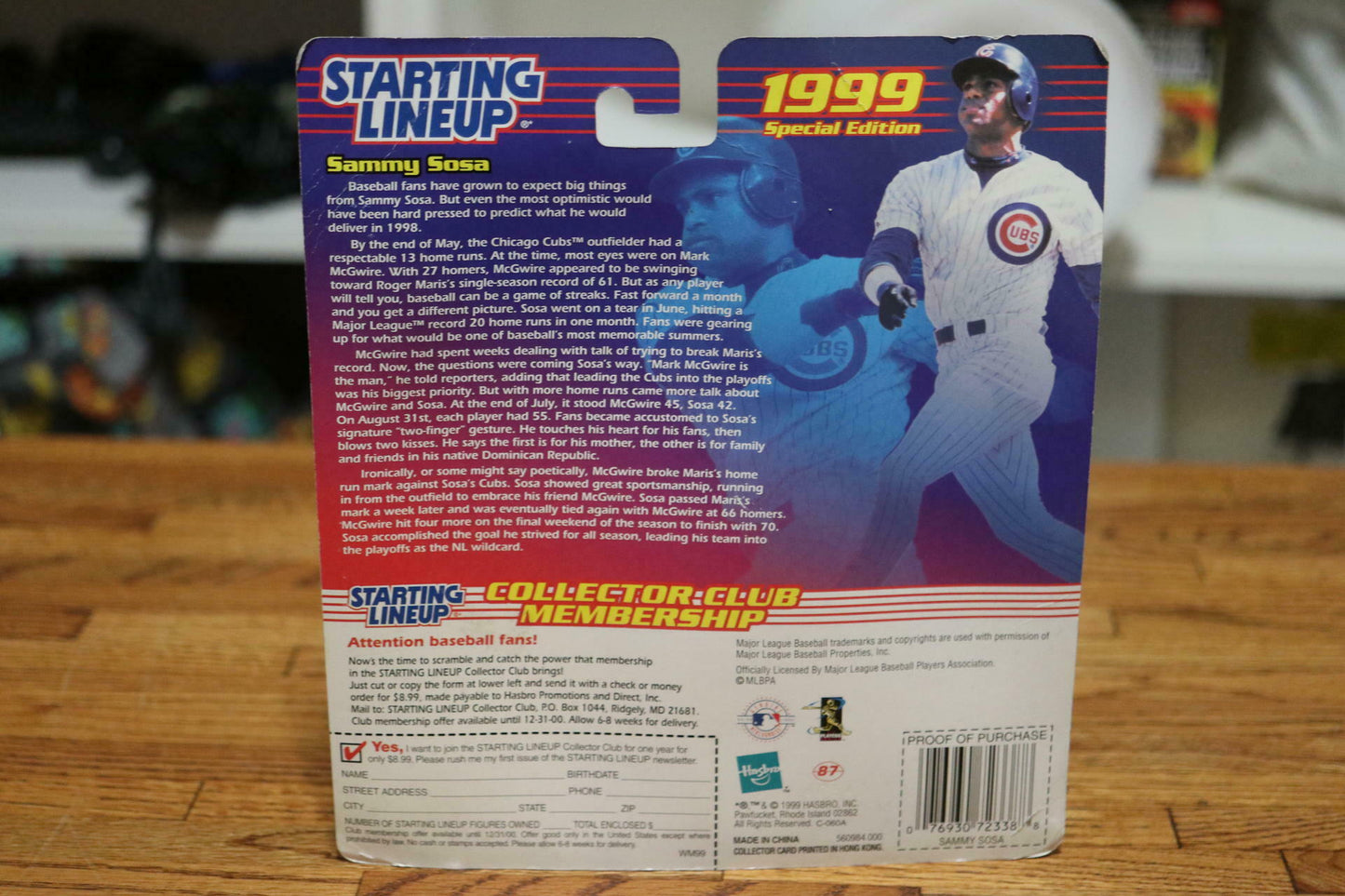 SAMMY SOSA 1999 HASBRO STARTING LINEUP SPECIAL EDITION