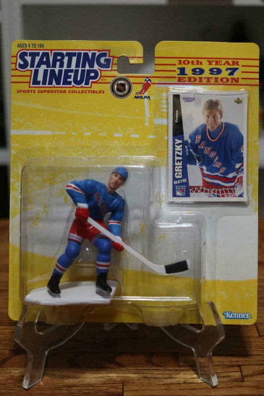 WAYNE GRETZKY New York Rangers Kenner Starting Lineup NHL SLU 1997 Figure & Card