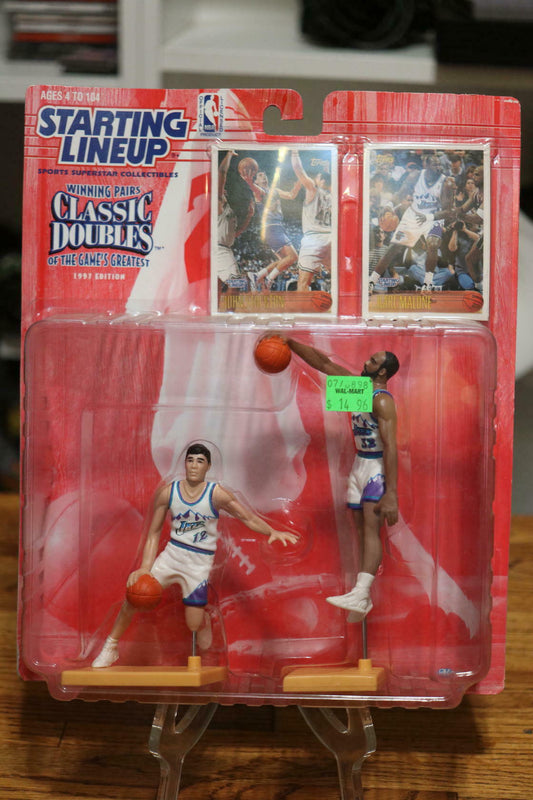 John Stockton Karl Malone 1997 Classic Doubles Starting Lineup Utah Jazz