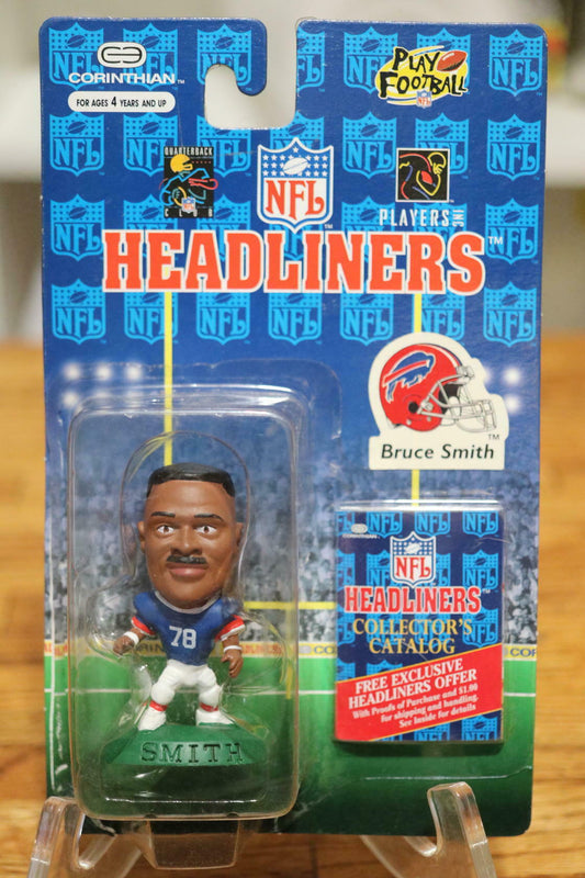 BRUCE SMITH W/CATALOG 1996 HEADLINERS ACTION FIGURE BUFFALO BILLS NIP